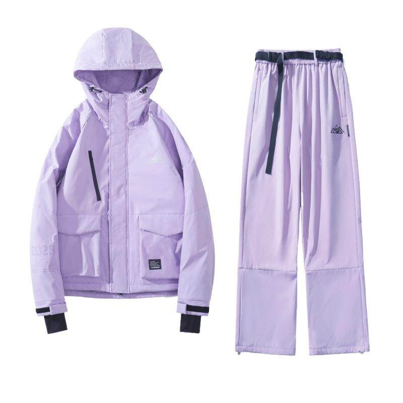滑雪场款冬防M69K1077水拉链贴魔术滑雪服情侣新套装大码