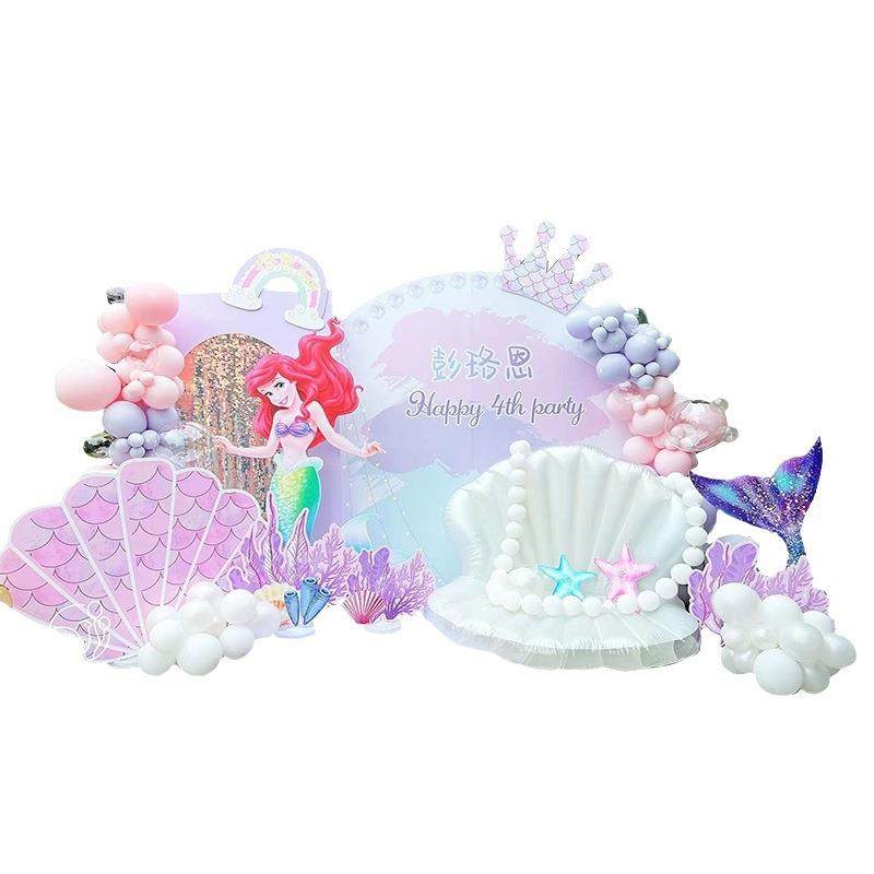 十式岁气球高级仪感景墙kt美人鱼板主题生UMZ日装饰场景布置背女,节庆用品/礼品,装扮布置套餐,淘宝优惠券,粉丝福利购,淘宝优惠卷