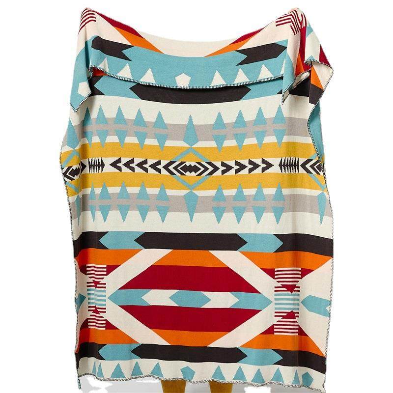 北欧几撞色毛毯针织何毯复古客厅沙发休子闲毯民宿毯午睡摩纳哥-,床上用品,休闲毯/毛毯/绒毯,淘宝优惠券,粉丝福利购,淘宝优惠卷