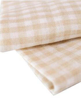 工厂机棉双层棉婴双层彩格子纱SII布夏季透气纱有布儿宝宝尿布面