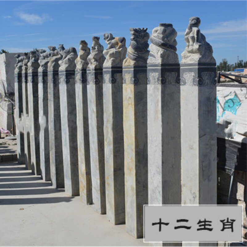 石雕拴马桩望柱仿古做旧拴马石庭院酒店室内家用拴马柱装饰摆件