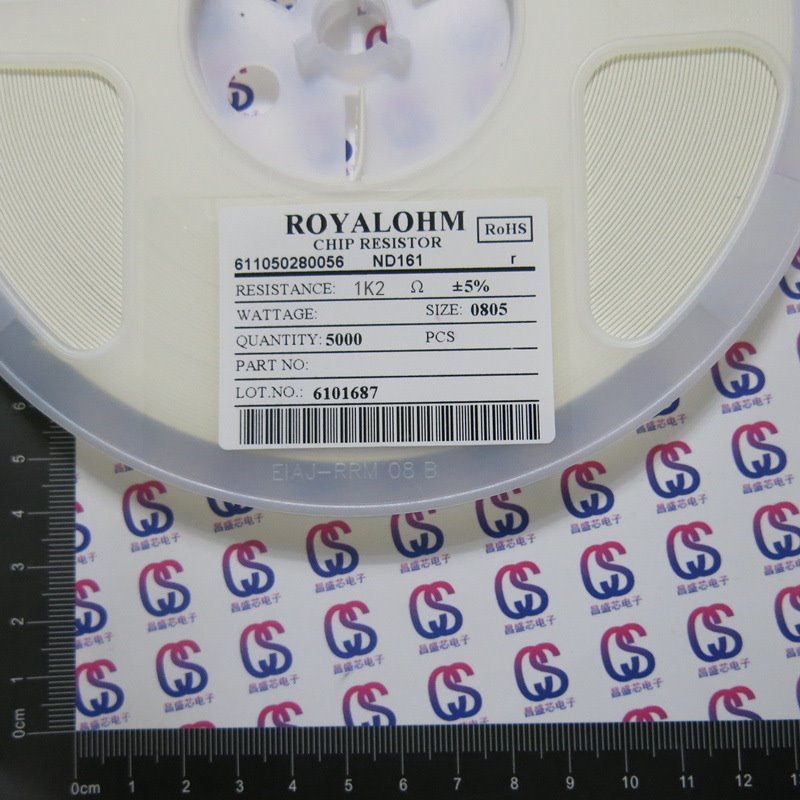 贴片电阻0805 1K2 1.2KΩ (欧姆)  精度 5% 5000只=40元 台湾厚声