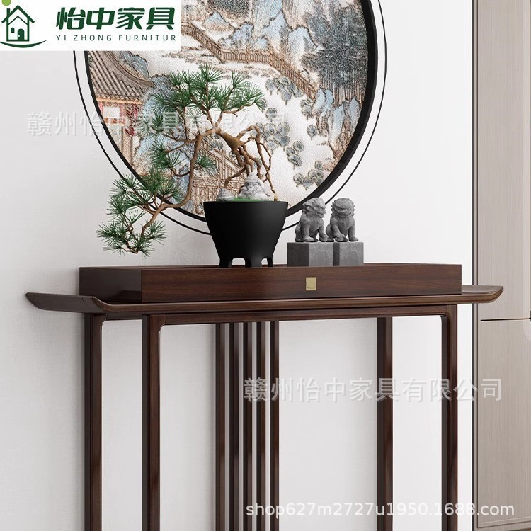 新中式实木供桌香案乌金木玄关桌神台家用端景玄关台供台案台图片