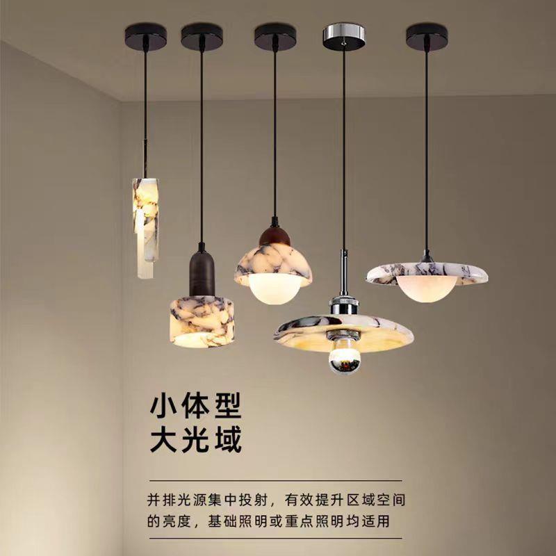后现代创意石头卧室床头吊灯样板房玄关吧台轻奢意式新款小吊灯