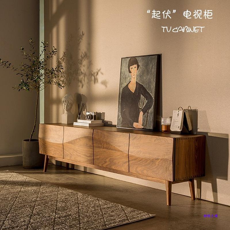北欧全实木黑胡桃木现代简约地柜简约现代家具视听柜电视柜包邮