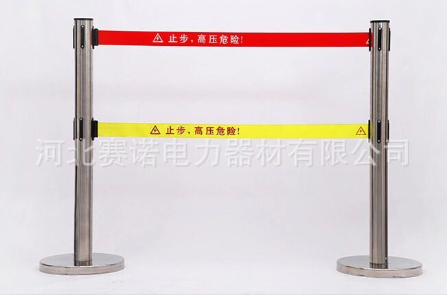 移动型不锈钢伸缩栏杆 电气设备检修围栏304不锈钢立柱围栏殿力牌
