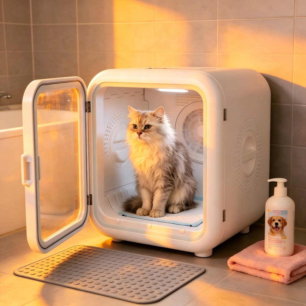 自动宠物烘干箱适用于猫和小型犬超静音狗狗吹风机带智能温
