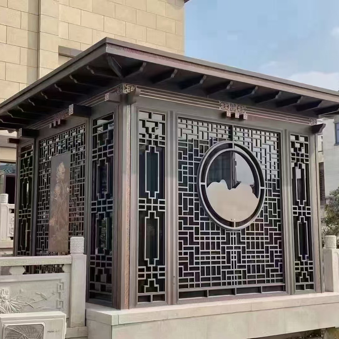 厂家铝合金凉亭户外电动四角凉亭花园遮阳棚古建筑休闲景观凉亭
