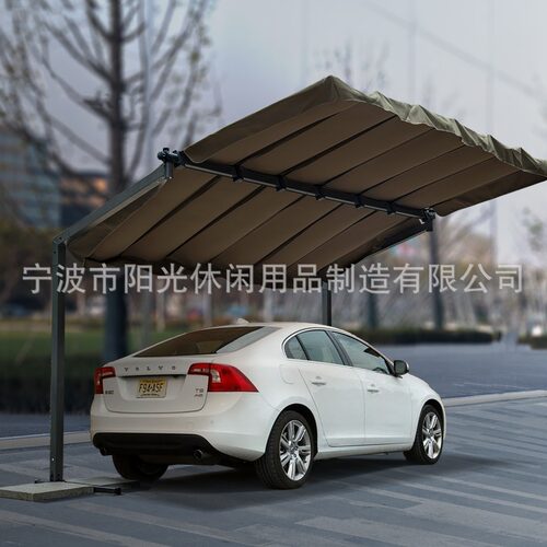 凉棚停车棚汽车蓬侧立式双柱大伞遮阳户外太阳篷伞花园庭院休闲篷
