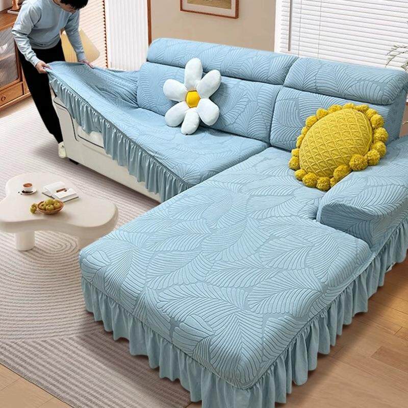 弹力沙发套罩全包防猫抓四季通用型三座一贵妃直排沙发套全盖布套