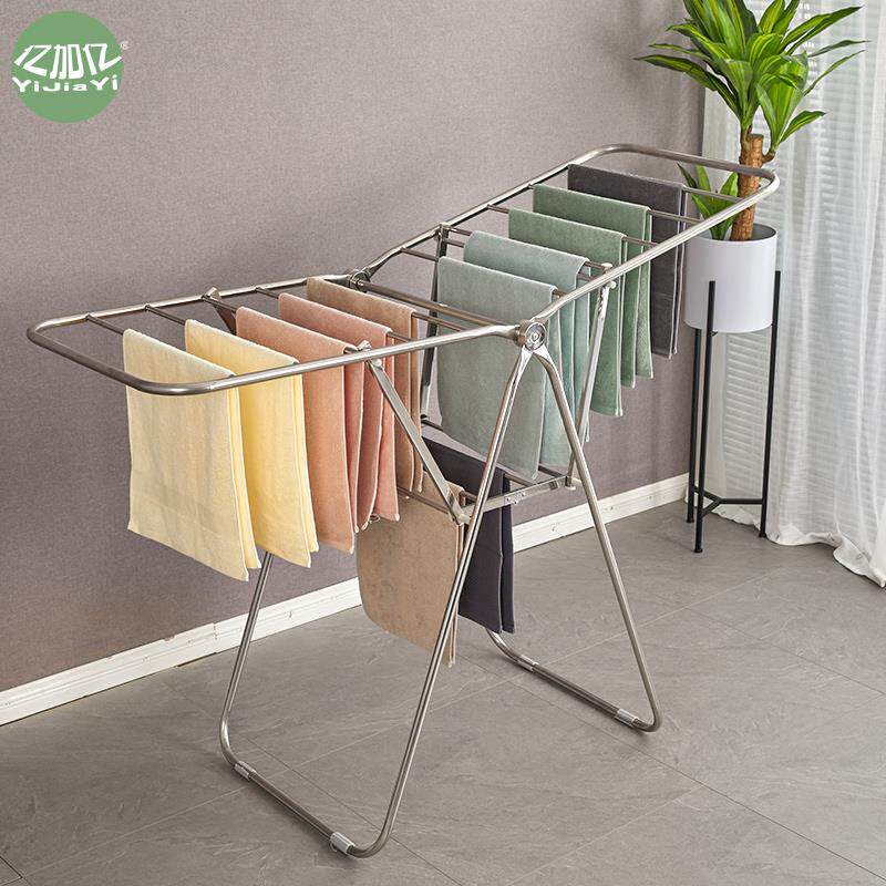 亿加亿阳台晾衣架 不锈钢蝶型架落地折叠凉衣架婴儿晾衣架翼型