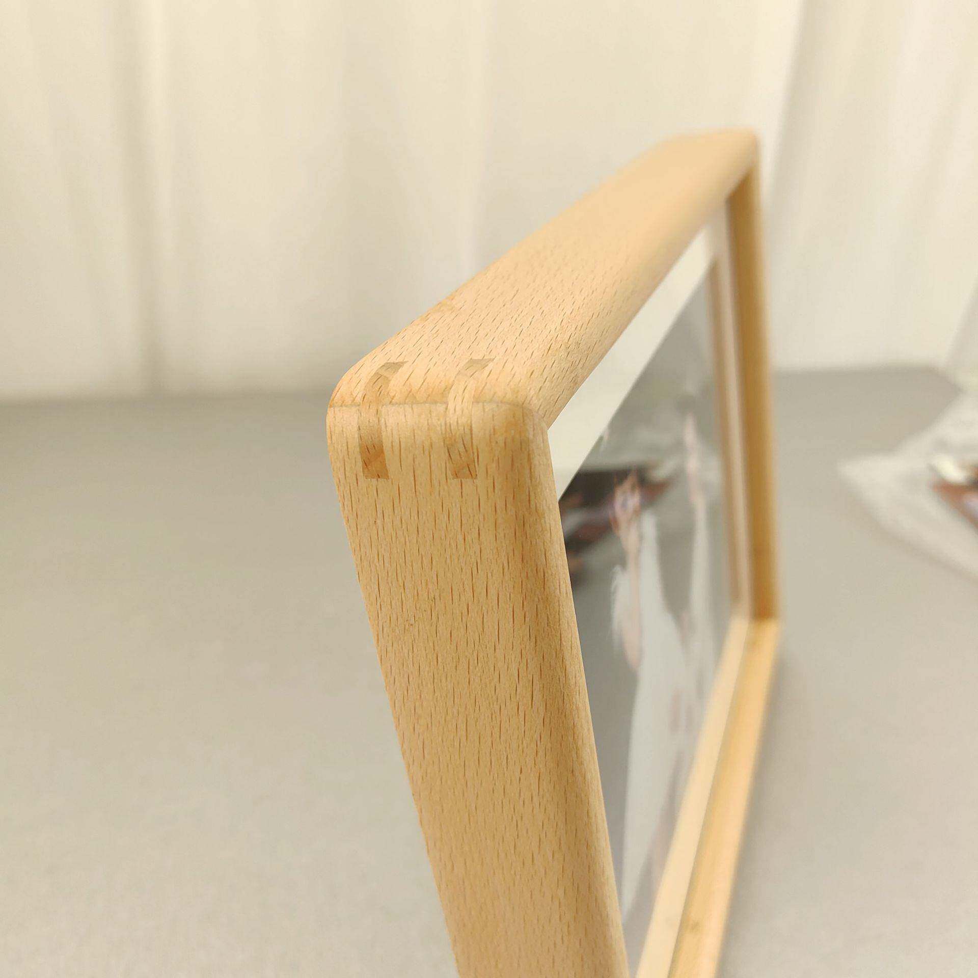 生产工厂手工制作实木榉木相框弹珠背板摆台免费相架销售