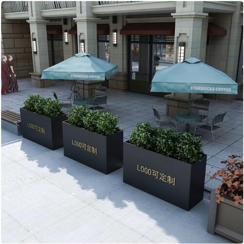 户外不锈钢花箱长方形可移动成品商业街门店庭院外摆隔断铁艺花槽