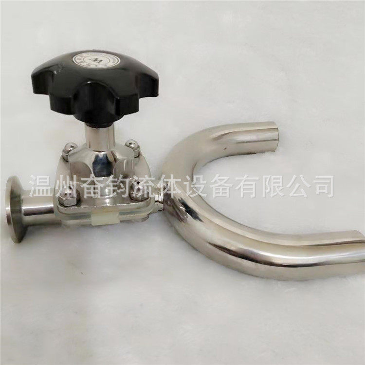 奋钧管件304316卫生级不锈钢快装快开U型三通隔膜阀卡箍隔膜阀