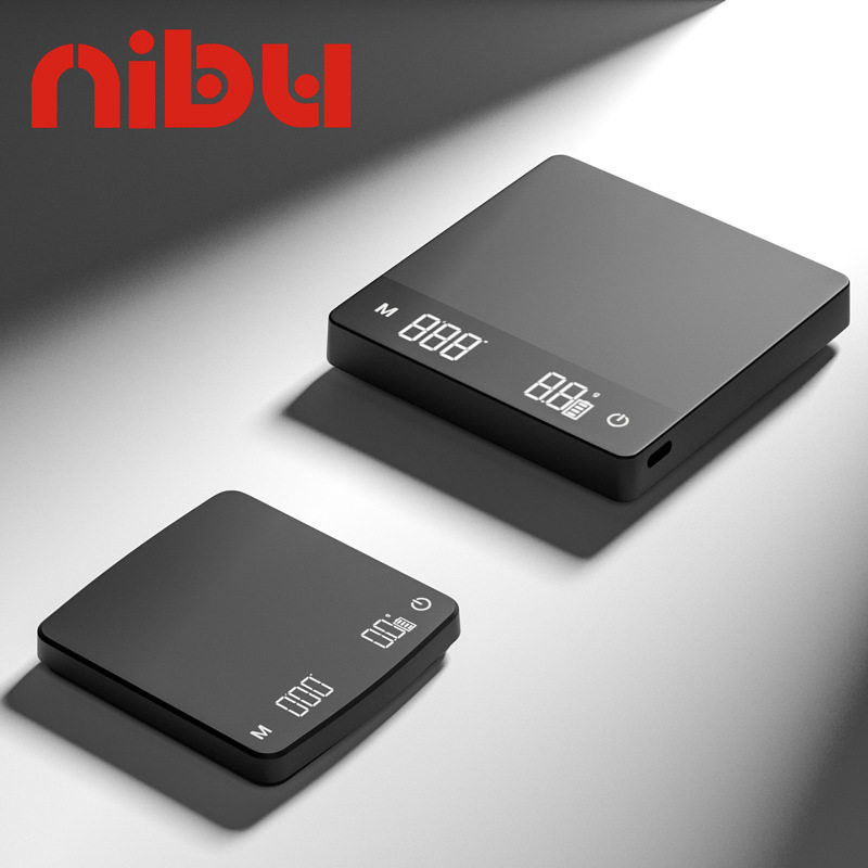 尼布意式手冲咖啡秤充电触屏厨房秤家用商用咖啡手冲电子称2/3KG