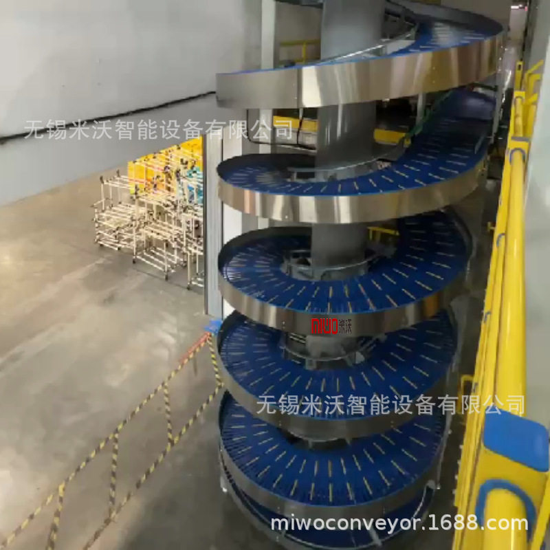 仓储编织袋产品搬运 高楼层输送穿楼层 新型高效链板螺旋提升设备