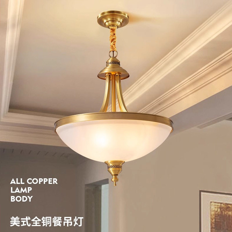 美式简约餐厅灯吊灯全铜走廊过道灯入户门厅玄关灯欧式吧台灯8003