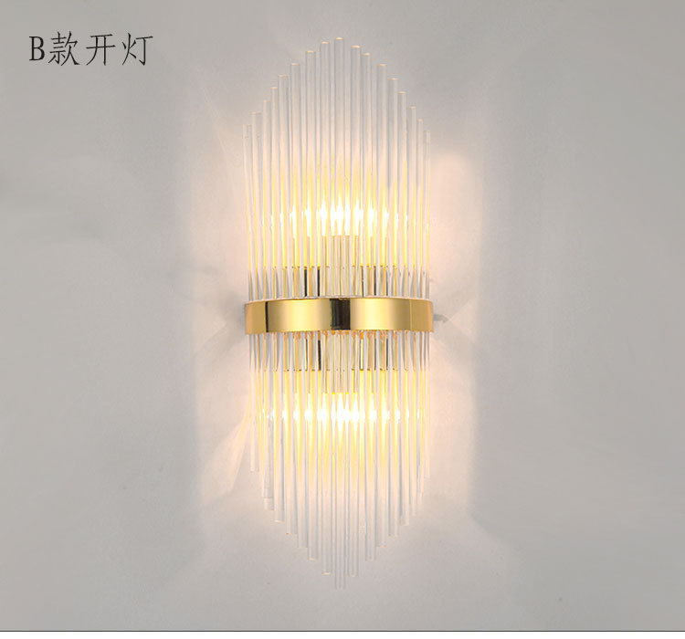 北欧水晶玻璃LED壁灯卧室客厅