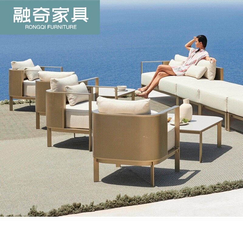 户外桌椅沙发酒店民宿露台庭院写字楼售楼部室外别墅防水防晒家具