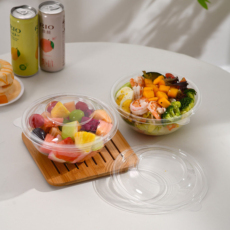 一次性碗(不含双酚A)透明加厚塑料碗沙拉碗冷食碗pet碗水果碗