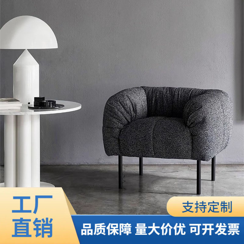 轻奢单人沙发复古椅子客厅中古卧室高级沙发椅美式休闲单椅休闲椅