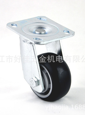 工厂直供100X50mm静音弧面重型环保黑色TPR万向脚轮