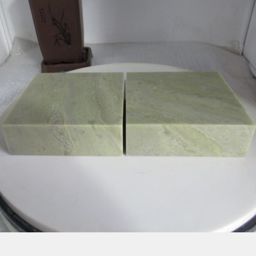 一对细磨青田石优质大印大方章12*12*4CM摆件印章石料篆刻练习章