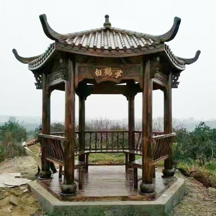 户外园林葡萄架碳化木室外防腐木景观设计木屋木制凉亭仿古设计
