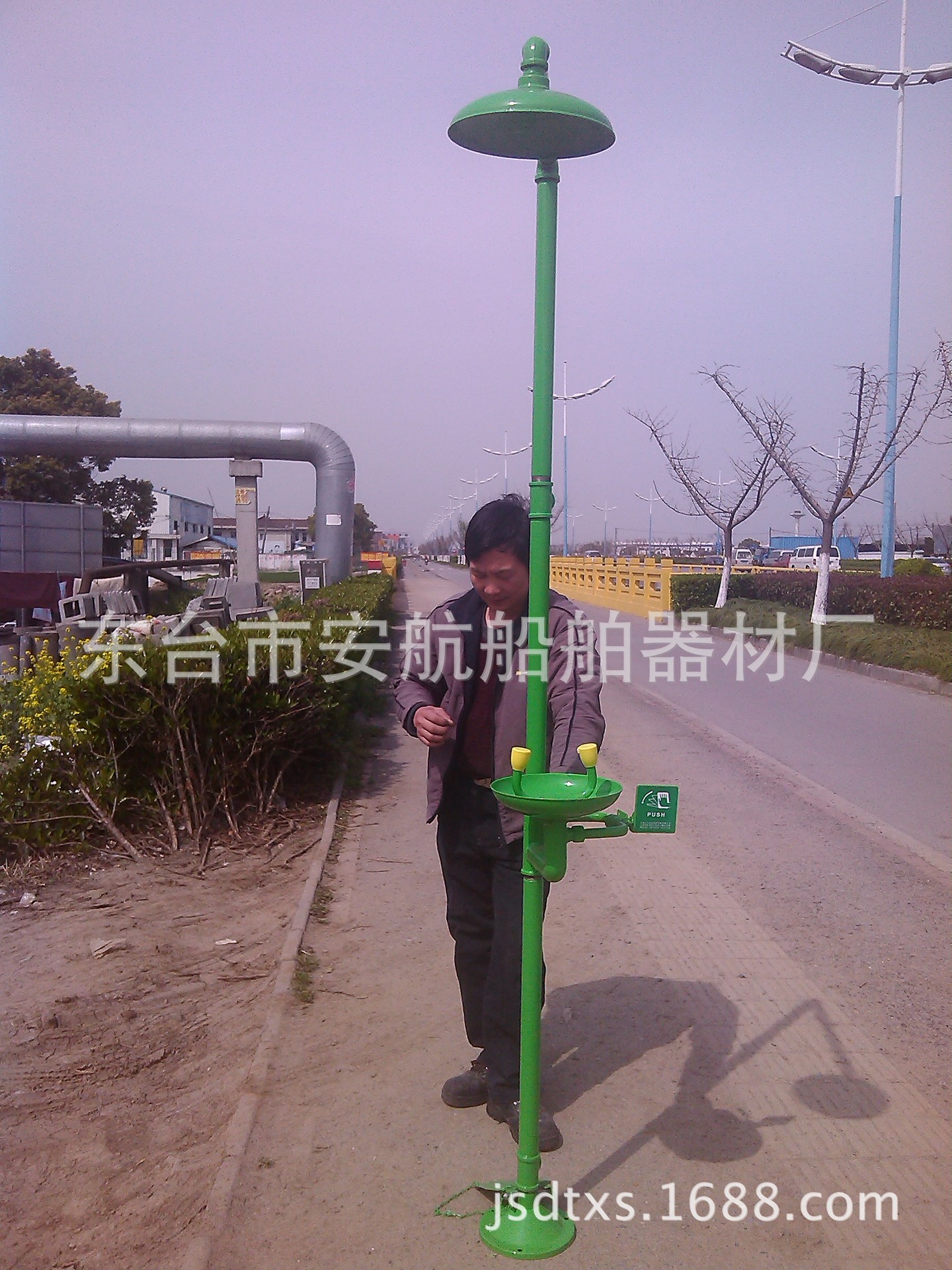 304不锈钢绿色ABS复式洗眼器提供CE证