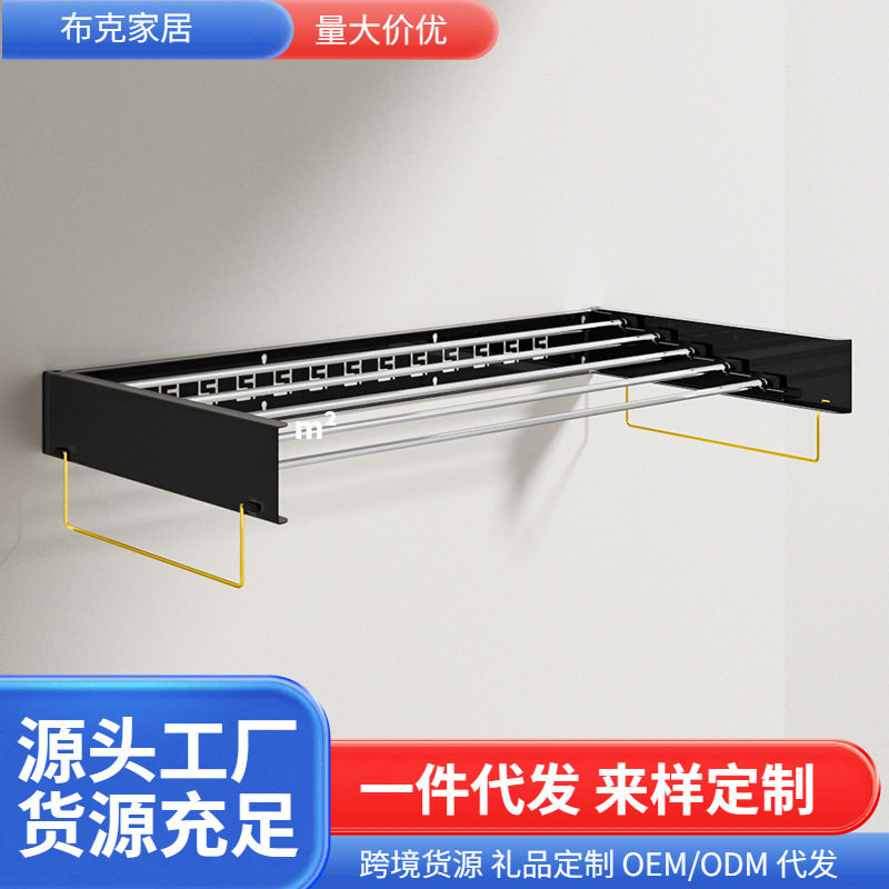 跨境加工壁挂晾衣架毛巾隐藏式挂衣架卫生间浴室架阳台凉衣架