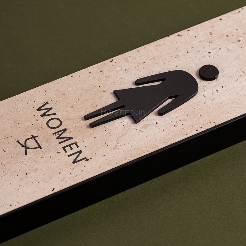 男女厕所门牌标识牌洞石铝高档洗手间卫生间牌logo牌WC标牌定制创