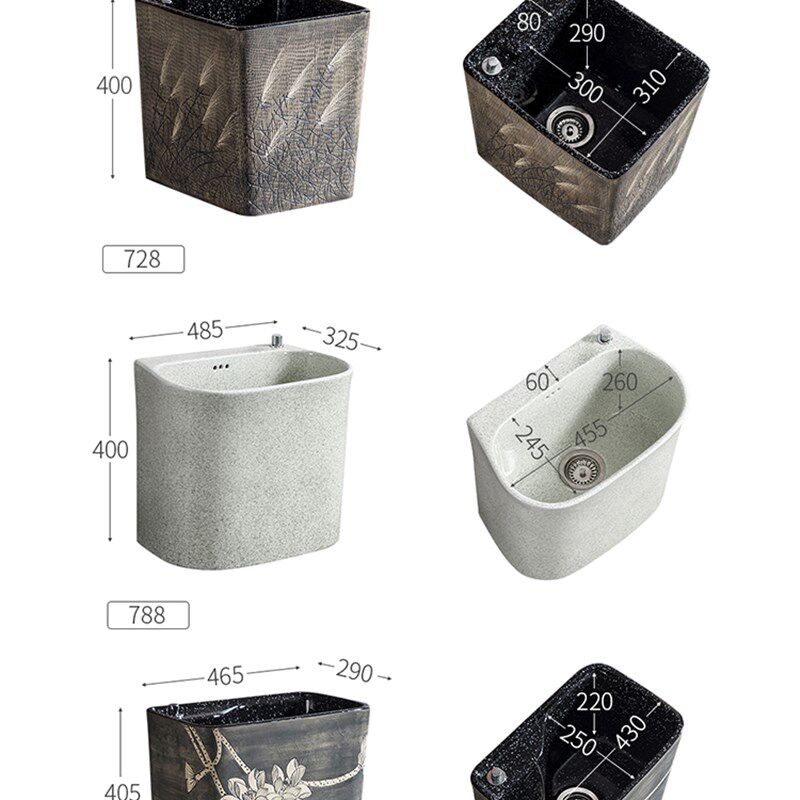 宾克斯阳台中式复古拖把池家用落地式陶瓷洗拖布池墩布池