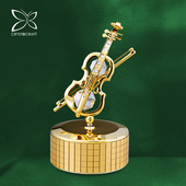 小提琴钢琴音乐盒水晶八音盒万圣节生日礼物送女生毕业节