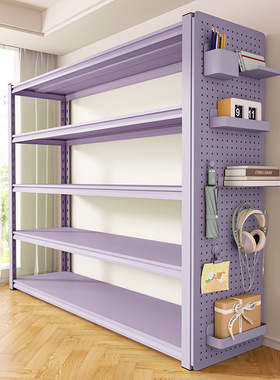 家用紫色置物架钢制货架落地多层收纳架厨房阳台储物架超市展示架