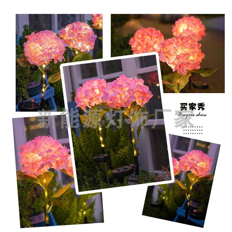 太阳能户外灯庭院花园造景布置草坪灯家用小院Q阳台氛围装饰花朵