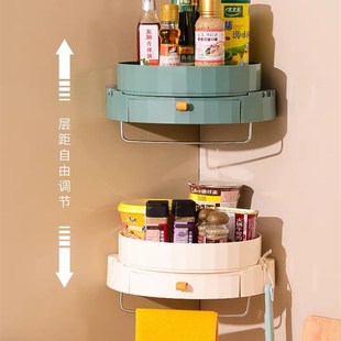 厨房置物架佐料调料罐收纳架免打孔墙角架壁挂多功能调味盒杂物架