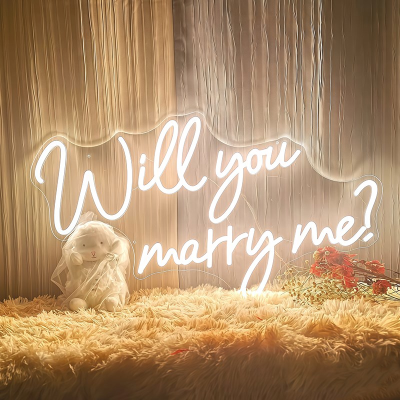 求婚灯牌marryme霓虹灯定制派对led舞台场景布置氛围道具灯装饰灯