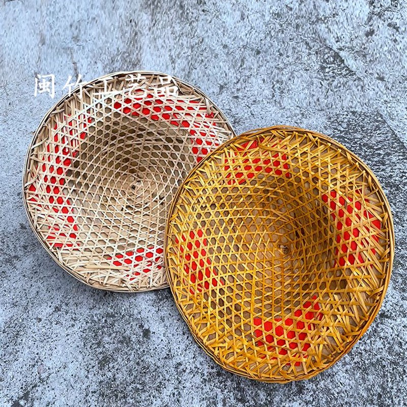 斗笠竹编竹帽舞蹈表演道具竹制品防晒防雨钓鱼帽竹灯罩装饰草帽