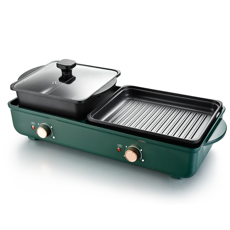 烤肉机火锅煎烤涮一体锅电烤盘家用商用无烟韩式烧烤专用烤鱼炉子