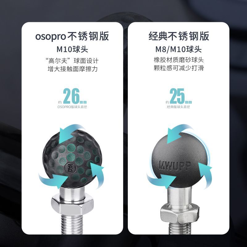 MWUPP不锈钢材质m10球头m8螺丝底C座螺距1.25mm正牙GSX250适用
