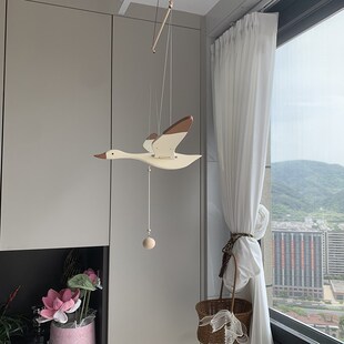 云山匠丹麦燕子空中吊饰小雁挂件会飞海鸥飘窗阳台平衡悬挂鸟装饰