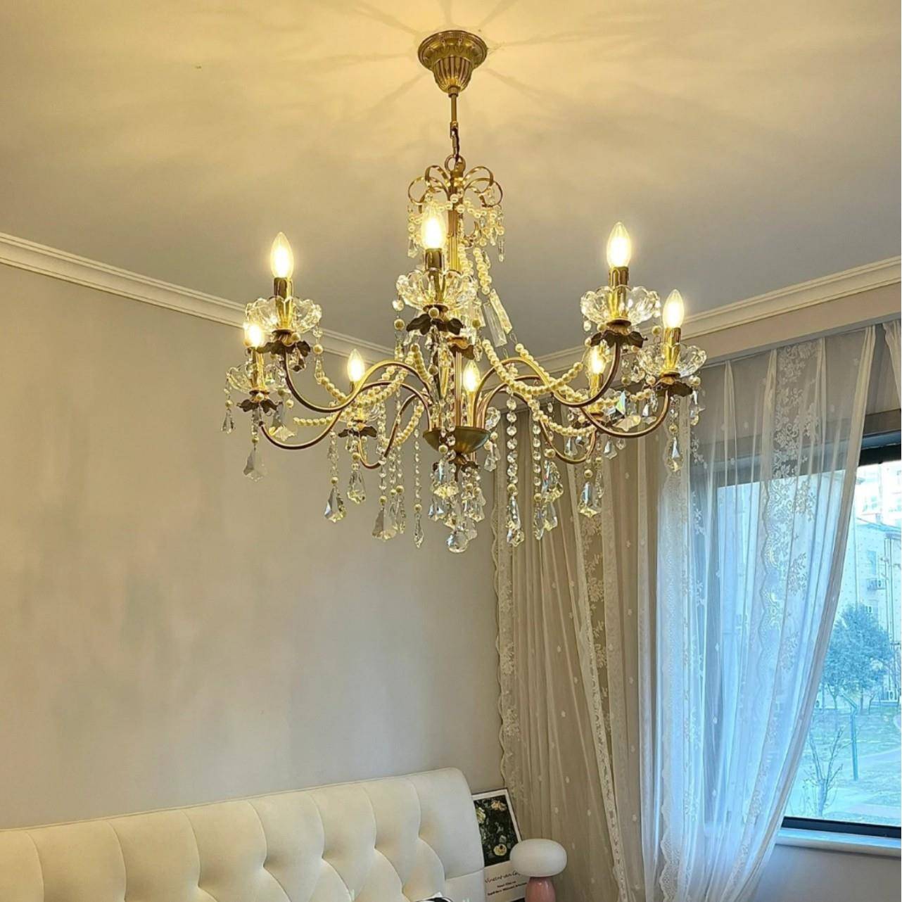 法式水晶客厅吊灯美式轻奢别墅卧室灯个性创意大厅灯简约餐厅灯具