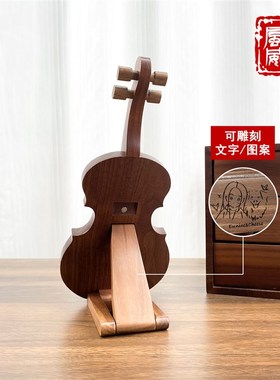 海风威胡桃木琵琶l摆件国风文创乐器手机平板桌面支架生日礼物高