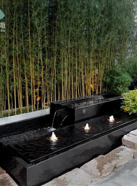 流水摆件不锈钢喷泉庭院装饰石材水景小品简约养鱼池水系阳台送礼