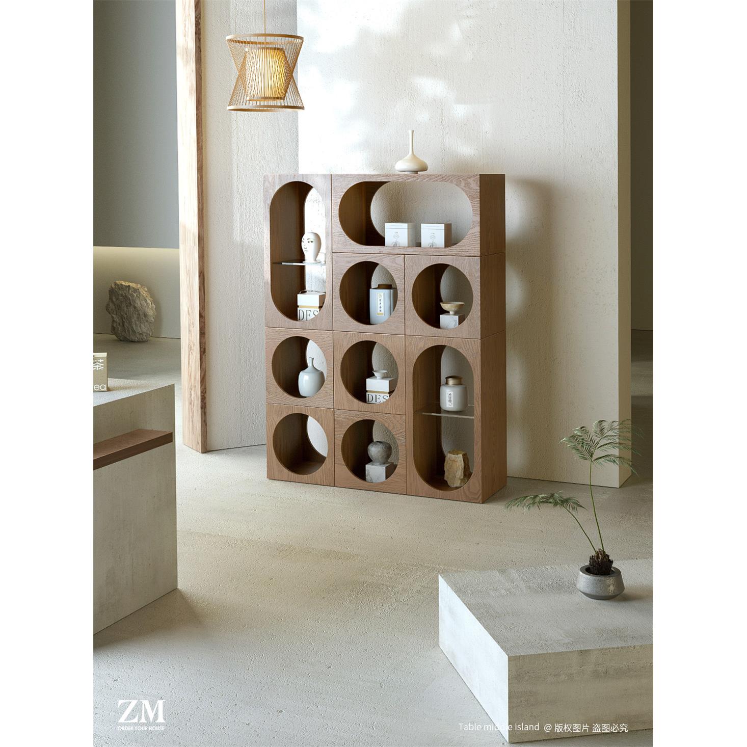 新中式茶叶柜壁柜茶舍室落地陶瓷艺术展示柜多宝格背景柜置物架