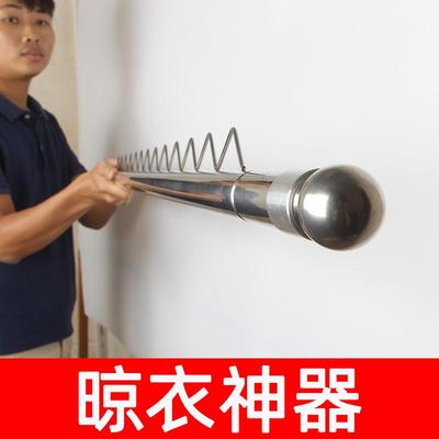 304不锈钢晾衣架晾衣杆阳台顶装晒衣杆固定式单杆凉吊顶挂衣龙门