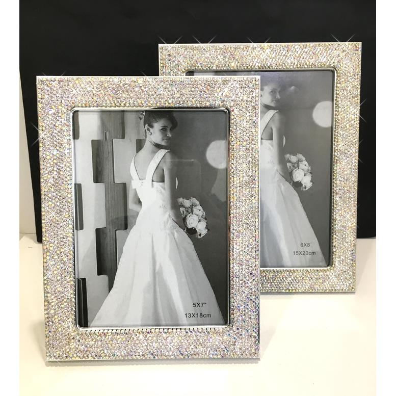 轻豪华定制水晶莱茵石表相框与钻石创意欧式相框可折叠桌面便携式