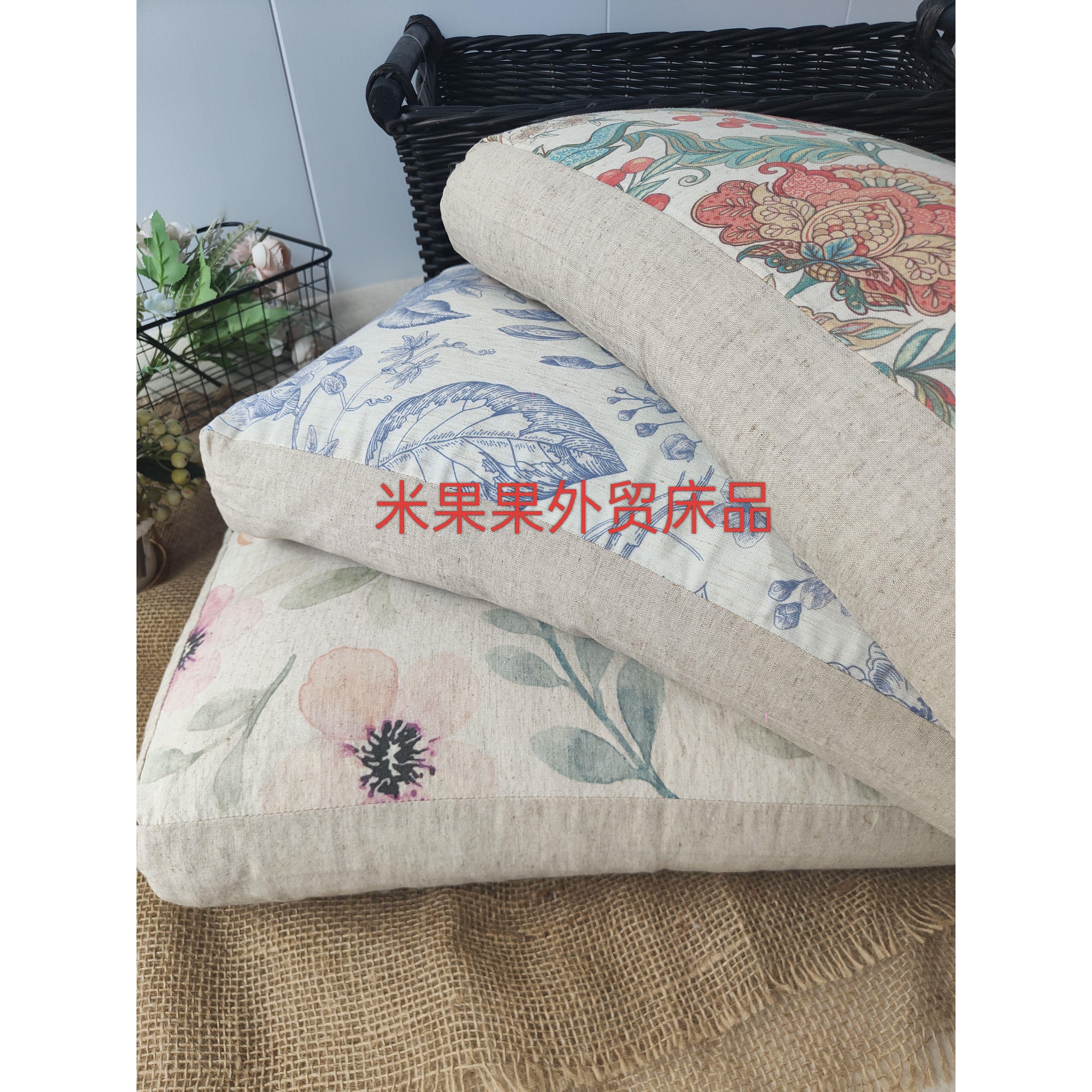 欧美覆古100%汉麻荞麦壳薰衣草枕头护颈颈椎枕