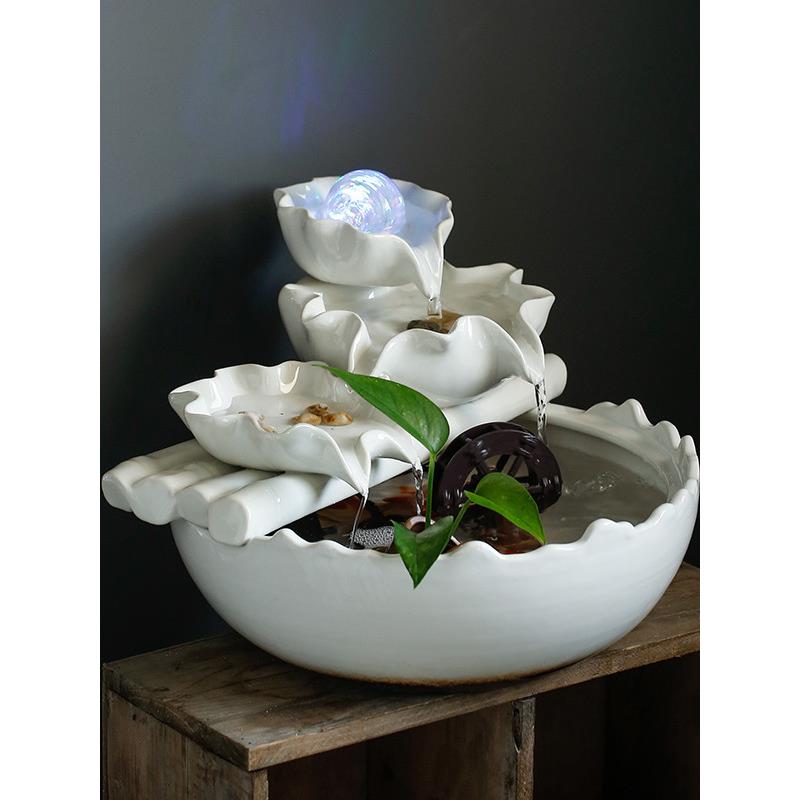 USB充电款蓄电池不插电流水摆件自动循环流水摆件不插电流水摆件