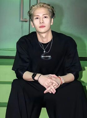 王嘉尔同款欧美式休闲风重磅纯棉短袖t恤男ins潮牌圆领打底上衣夏